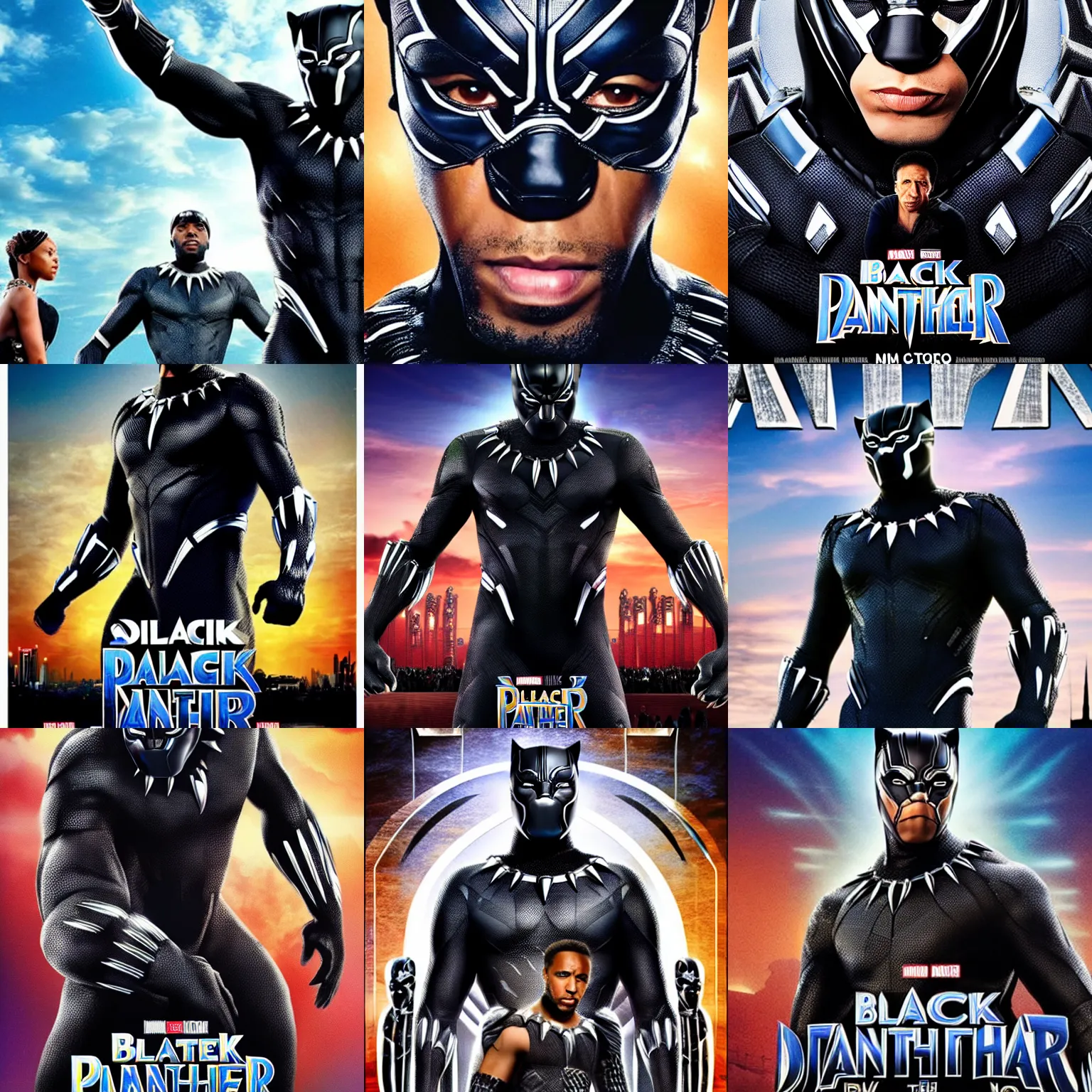 Prompt: adriano celentano as the new black panther, cinema poster