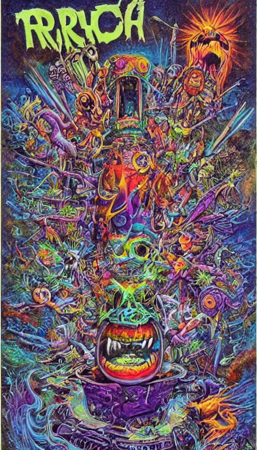 Image similar to psytrance artwork, by ed roth