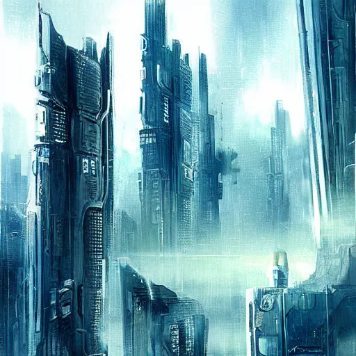 Image similar to futuristic blade runner city by syd mean,