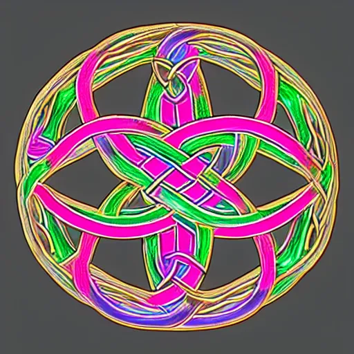 Prompt: 3 d celtic knot, multicolored, detailed, 8 k intricate