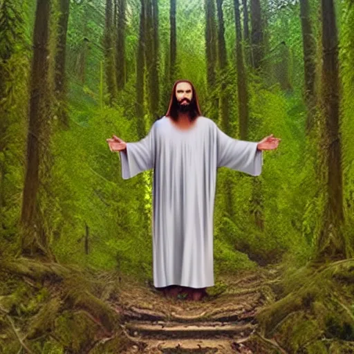 Image similar to trail cam photo of Jesus Christ