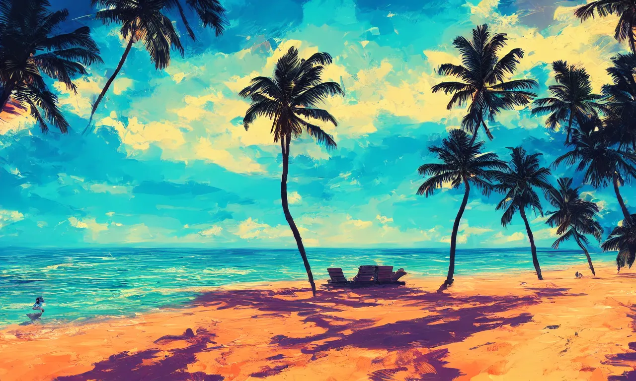 Image similar to paradise beach by alena aenami artworks in 4 k