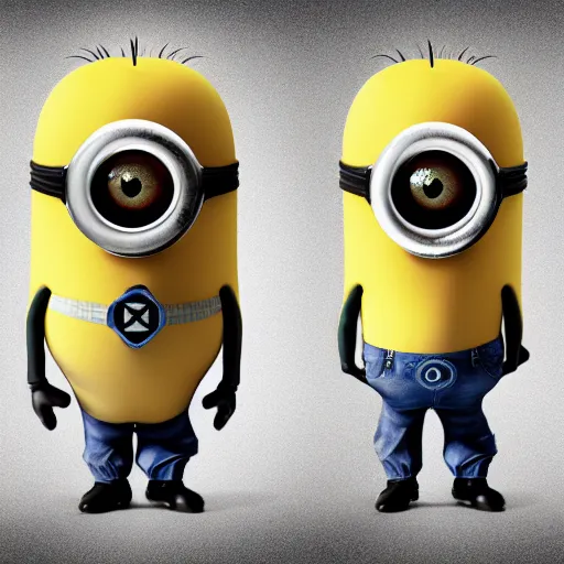 Image similar to A detailed biological anatomy of a minion.