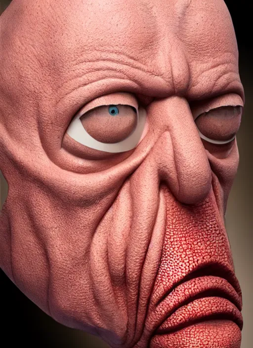 Image similar to photorealistic 3 0 0 0 ( dr. john a. zoidberg ), portrait photography feroflex photorealistic studio lighting ektachrome detailed intricate face details, ultradetails, beautiful face, realistic shaded perfect face, extremely fine details