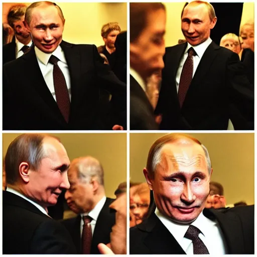 Prompt: Vladimir Putin dancing at the Babylon night club in Durham, photo, iphone, camera