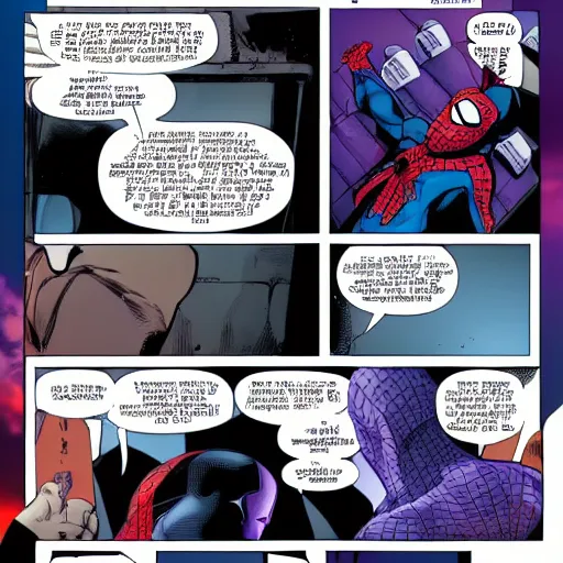 Image similar to thanos uses the snap on spider man aka peter parker