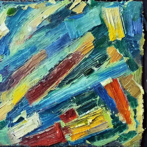 Prompt: oil paint impasto relief, beautiful sea of marbles, multi layered thick brush marks, some splattered paint, in the style of ivan shishkin and frank auerbach and van gogh