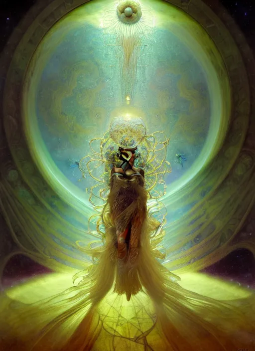 Image similar to antediluvian occult cosmology, panspermia, by robert hooke and ernst haeckel and agostino arrivabene and joaquin sorolla and greg rutkowski and alphonse mucha, rule of thirds, vivid colours, negative space, atmospheric, digital painting, artstation, concept art, smooth, sharp focus