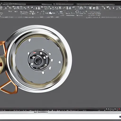 Prompt: CAD rendering of mechanical device to open a can of CocaCola