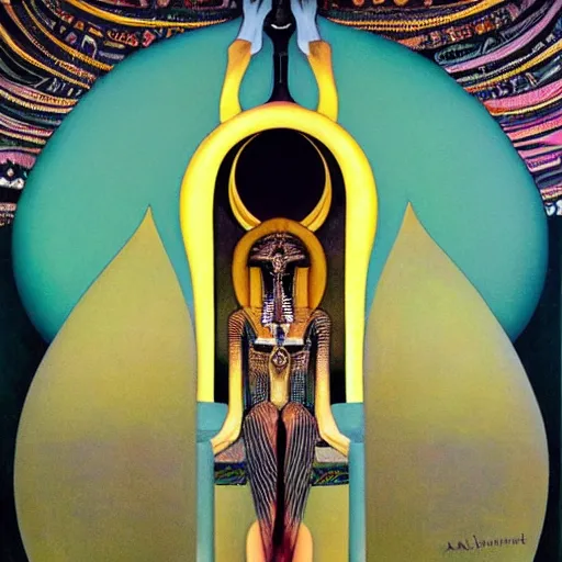 Image similar to Magical Amun-Ra Infinite Nexus Portal, Margaret Clarke, Kay Nielsen, Oils, hyperrealism