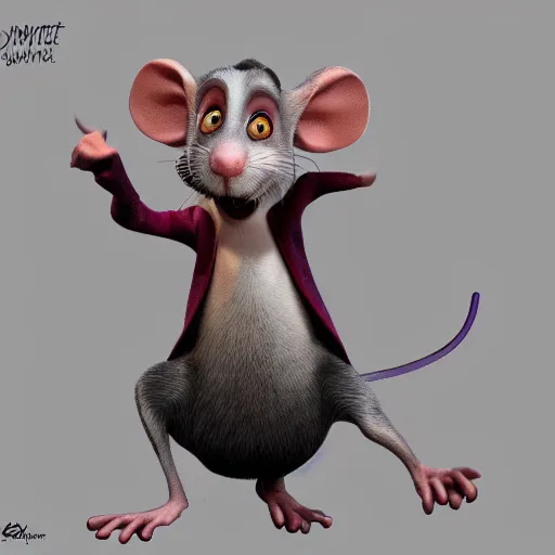 Prompt: remi from the movie ratatouille as photorealistic rat