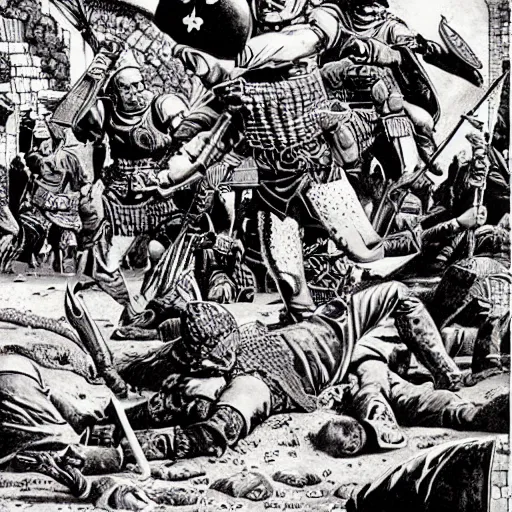 Image similar to battle of hastings, richard corben
