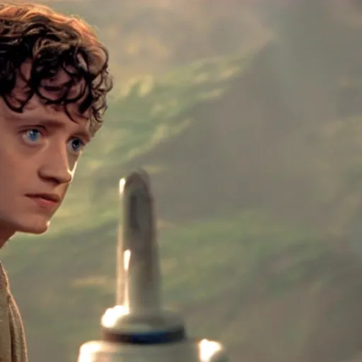 Image similar to A still of Frodo on Star Trek, sharp focus, high quality, 4k