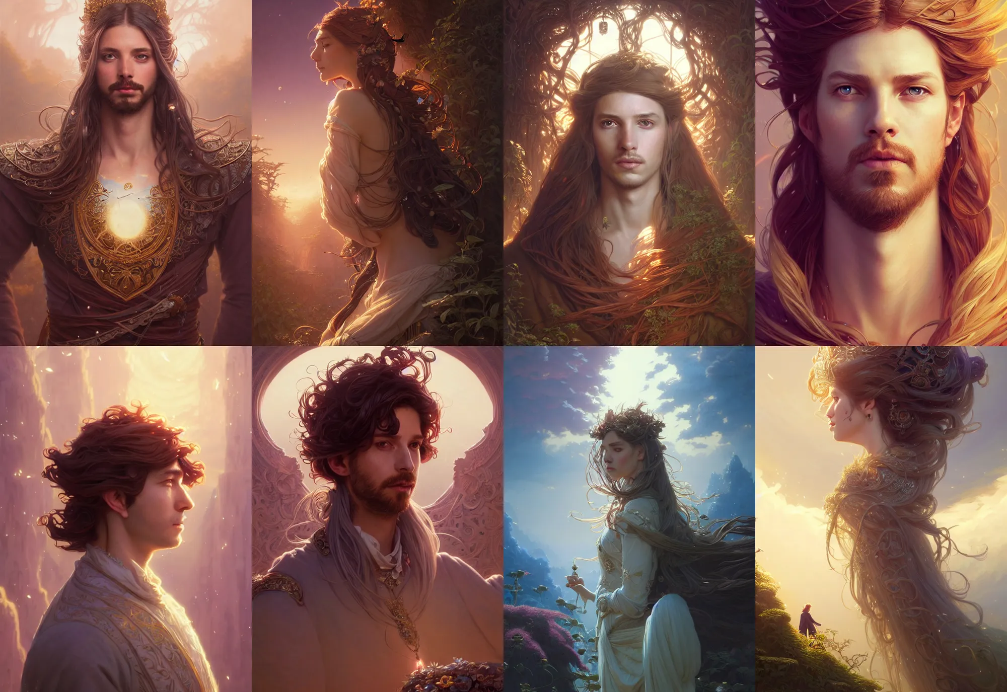 Prompt: highly detailed portrait of a prince with long hairs, stephen bliss, unreal engine, fantasy art by greg rutkowski, loish, rhads, ferdinand knab, makoto shinkai and lois van baarle, ilya kuvshinov, rossdraws, tom bagshaw, alphonse mucha, global illumination, radiant light, detailed and intricate environment