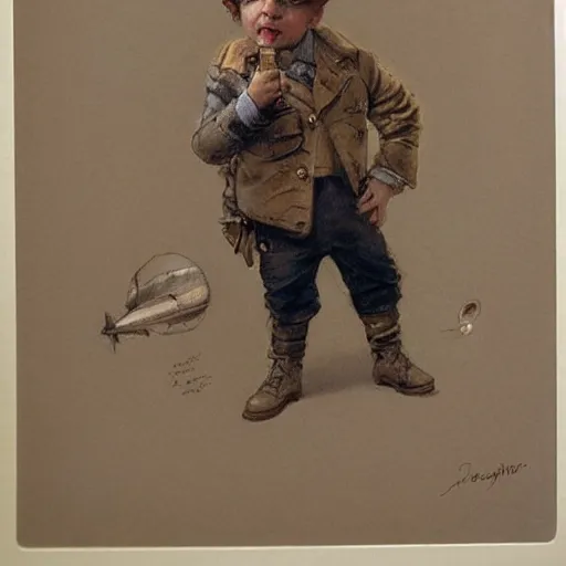 Image similar to (((((portrait of boy dressed as retro space explorer steampunk detective . muted colors.))))) by Jean-Baptiste Monge !!!!!!!!!!!!!!!!!!!!!!!!!!!