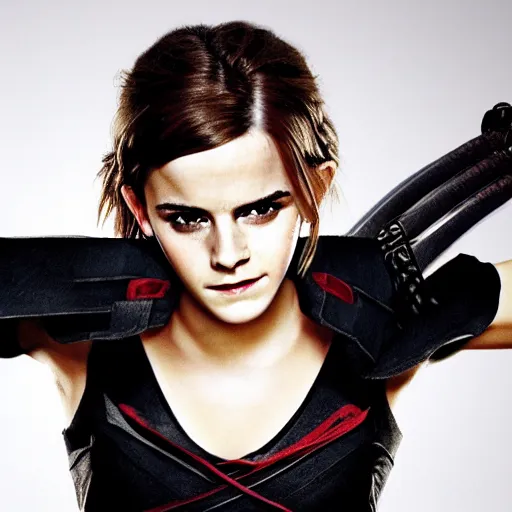 Prompt: Emma Watson as female ninja , hd wallpaper