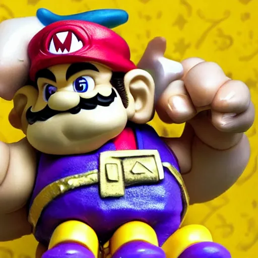 Image similar to wario riding a cart from mario 6 4 action figure