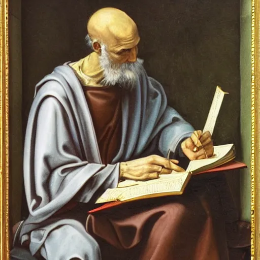 Image similar to St Jerome writing the Vulgate, painted by Anna Ditttmann