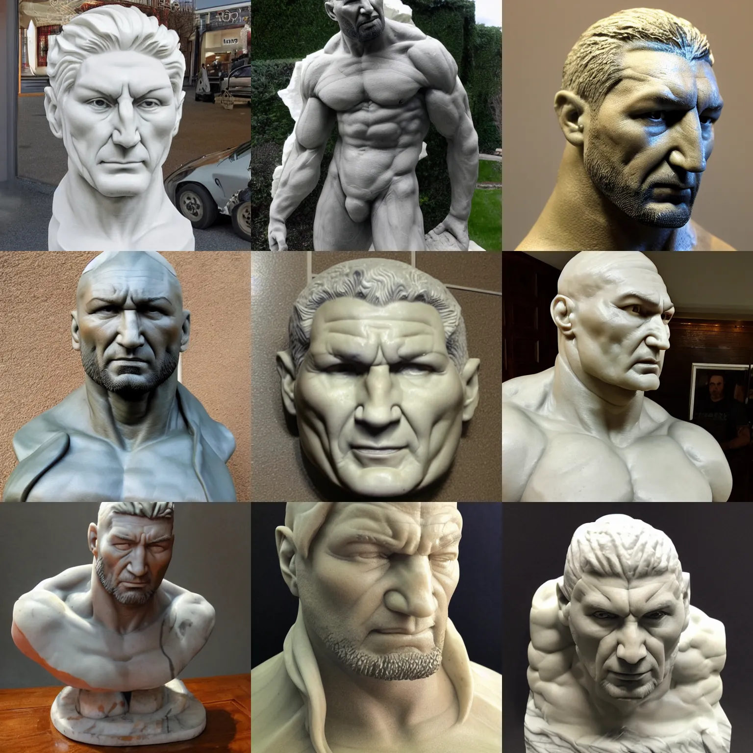 Prompt: dave Batista sculpted from marble by Michelangelo