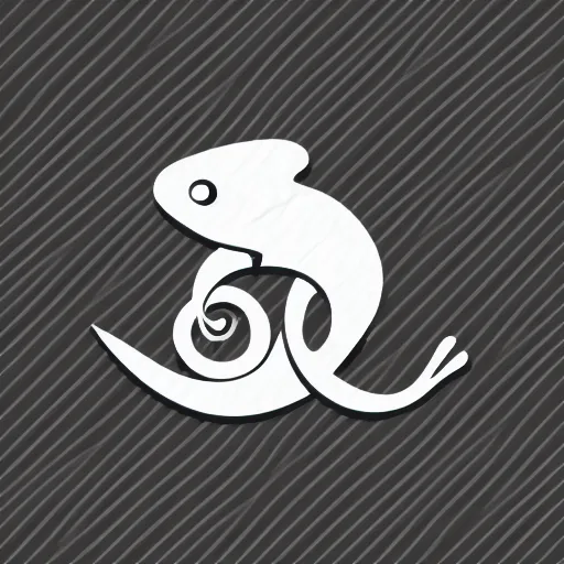 Image similar to vector symbol for a fictional guild of a salamander, iconic, clean, white background, artstation, symbolic, monochrome