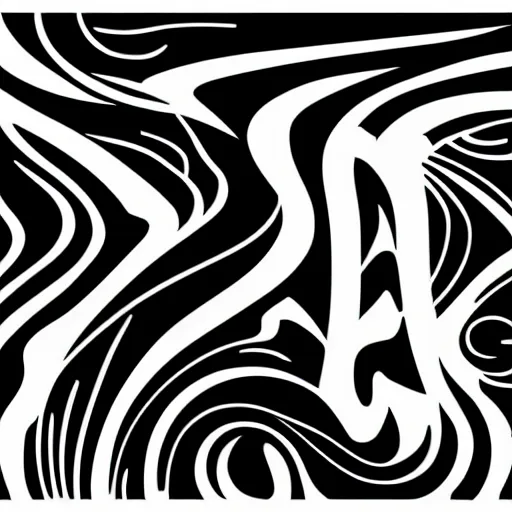 Prompt: a vector llustration logo of fire, black and white, smooth curves