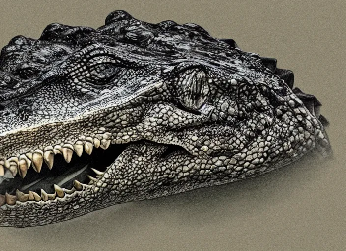 Image similar to an alligator wearing a vest, digital art, photorealistic