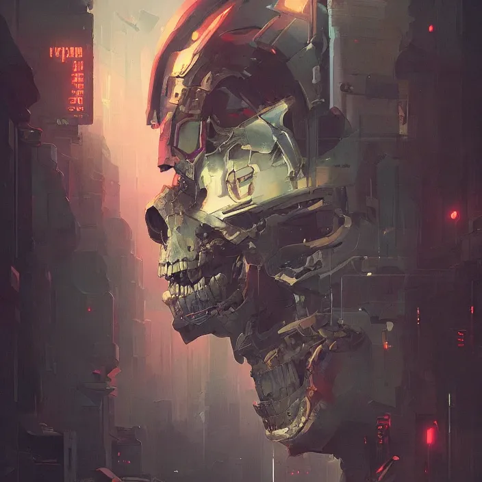 Image similar to a beautiful painting of a cyberpunk skull by sergey kolesov and greg rutkowski and pascal blanche. in style of colorful comic noir illustration, symmetry, sci fi, hyper detailed. octane render. trending on artstation