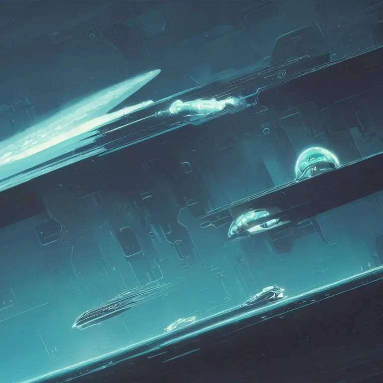 Prompt: mechanical squid spaceship crashing into a black ocean, by john harris, by simon stalenhag, sci - fi concept art