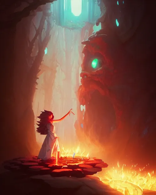 Image similar to highly detailed vfx portrait of a mage casting a blood spell, unreal engine, greg rutkowski, loish, rhads, beeple, makoto shinkai and lois van baarle, ilya kuvshinov, rossdraws, tom bagshaw, alphonse mucha, global illumination, detailed and intricate environment