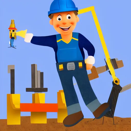 Image similar to bob the builder as a software developer, 4k