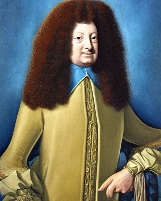 Image similar to starfleet uniform, official portrait of louis xiv in starfleet uniform