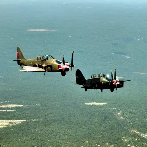 Prompt: A IAR-93 and a IAR-99 flying together