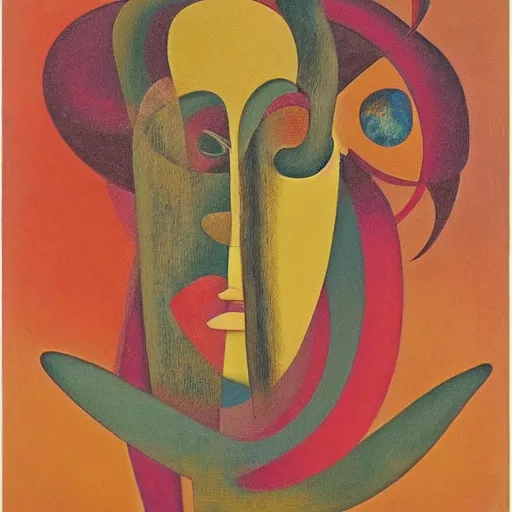 Image similar to floral face portrait by leonetto cappiello and wojciech siudmak and ernst fuchs, anni albers, oil on canvas