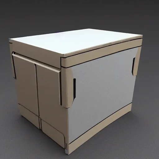 Image similar to a computer case built out of cardboard, photorealistic 4 k