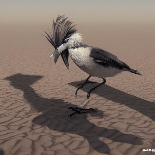 Prompt: birds in a desert, artstation, cgsociety