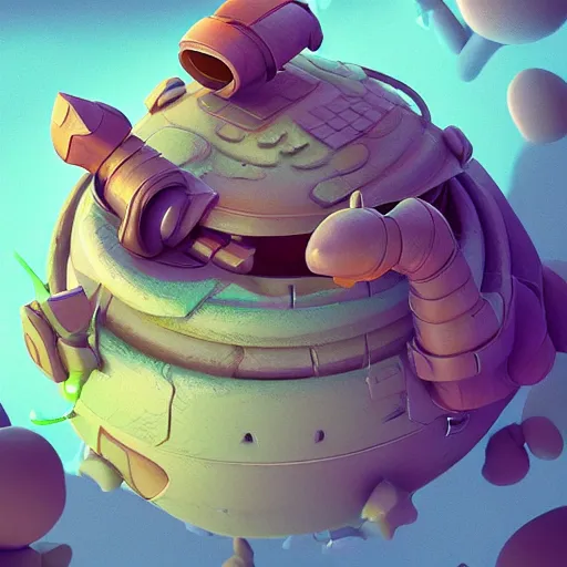 Image similar to Isometric 3D Fantasy Cute and adorable alien piggy spacecraft, Smooth 3D Illustration, soft render, Servando Lupini, Daniil Kudriavtsev, handpaint texture, Blender, 3DCoat