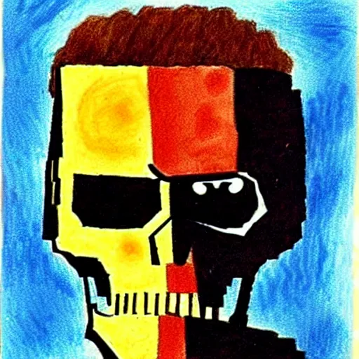 Prompt: children's drawing of the terminator ( 1 9 8 4 )