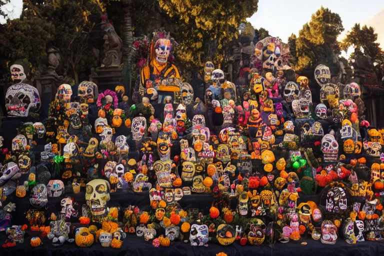 Image similar to cinematography dia de muertos in san magel de ayende by Emmanuel Lubezki