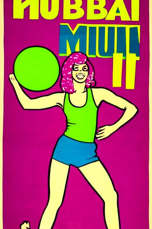 Image similar to 1970s zumba fitness art poster