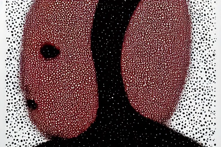 Image similar to face made out of planet, faceless people dark, dots, drip, stipple, pointillism, technical, abstract, minimal, style of francis bacon, asymmetry, pulled apart, cloak, hooded figure, made of dots, abstract, balaclava