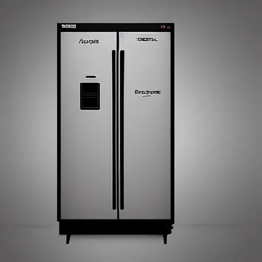 Image similar to promo ad design high tech about a refrigerator