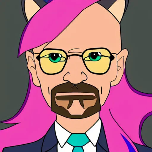 Image similar to walter white as a my little pony character, cartoon