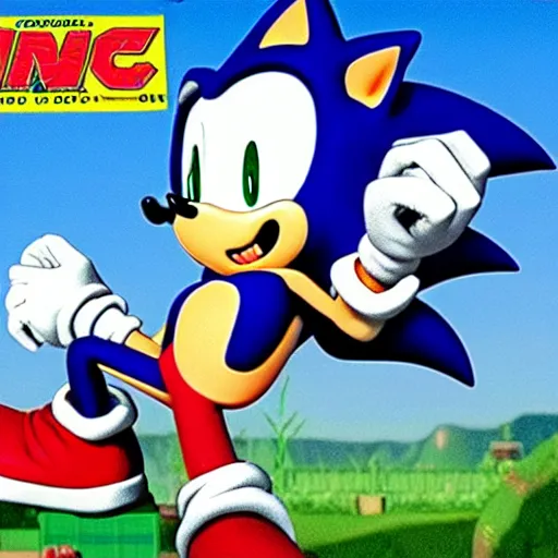 Prompt: official of classic Sonic the Hedgehog, Sega Genesis, 1991