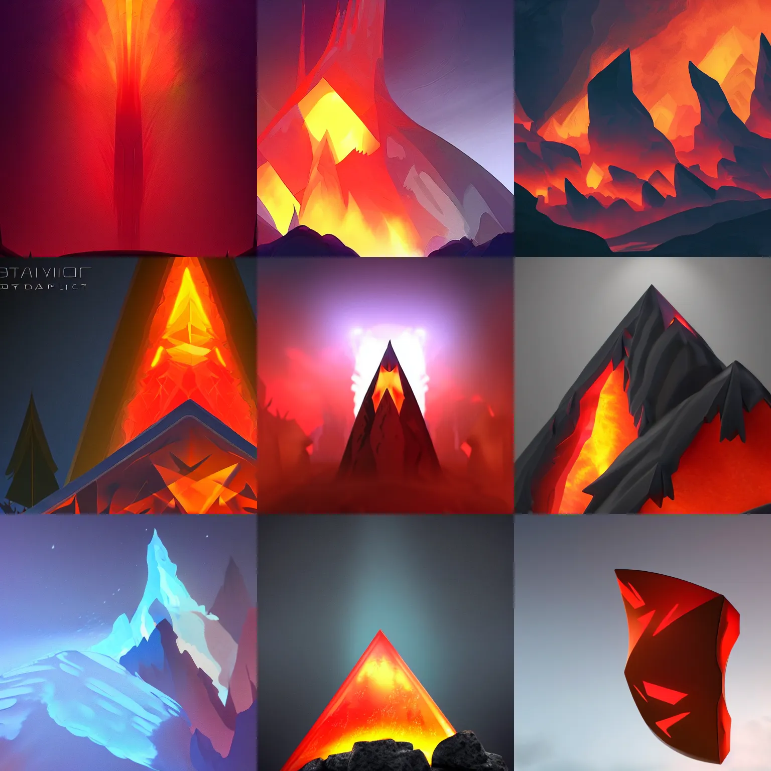 Prompt: closeup translucent fire triangle shield, black background, eyvind earle, studio ghibli painting, cinematic lighting, volumetric lighting, smooth, sharp focus, highly detailed, render in unreal engine 5, artstation, deviantart, behance, trending, epic composition, octane, light rays, award - winning