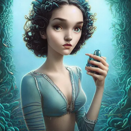 Image similar to Lofi aquatic portrait Pixar style by Joe Fenton and Stanley Artgerm and Tom Bagshaw and Tim Burton