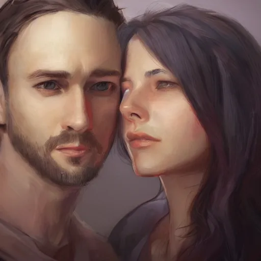 Image similar to portrait of a young couple by the best artists on artstation