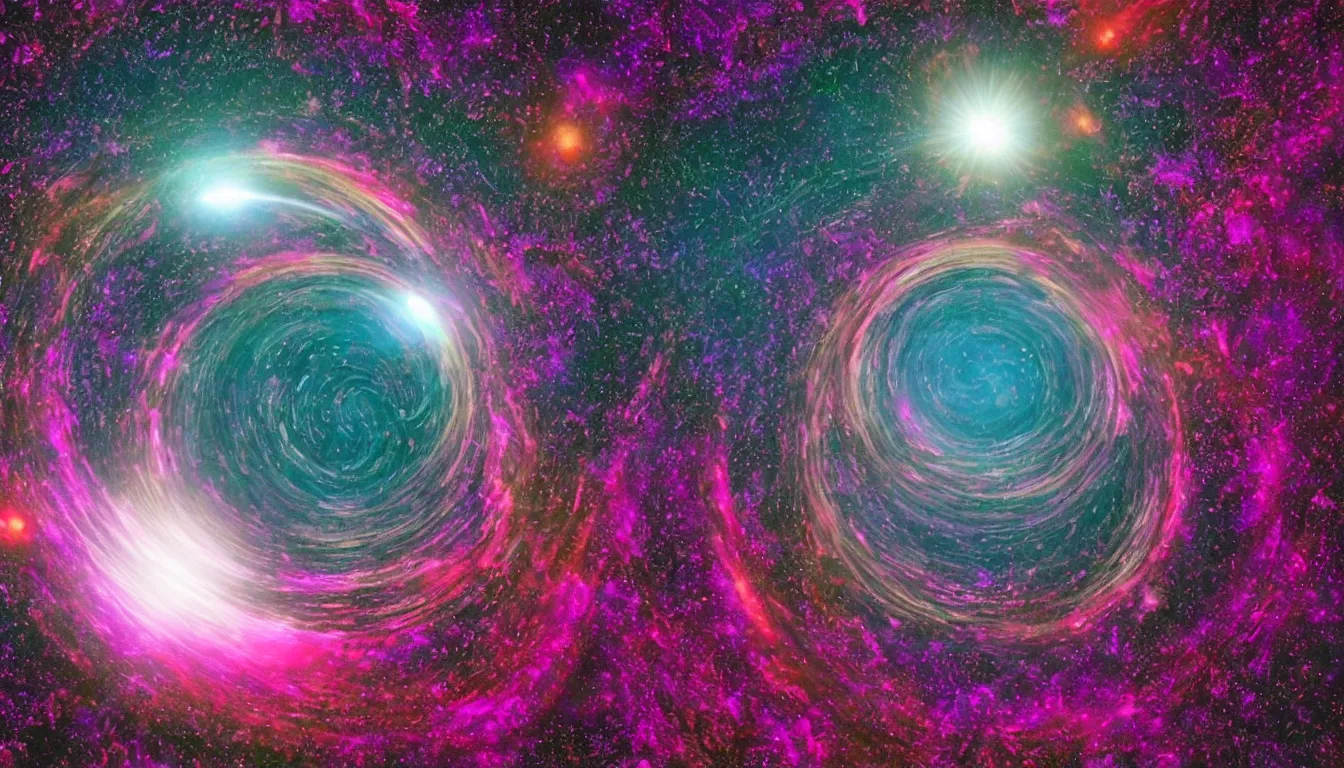 Prompt: black hole in space, psychedelic, vaporwave