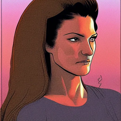 Image similar to gina carano retro minimalist portrait by jean giraud, moebius starwatcher comic, 8 k