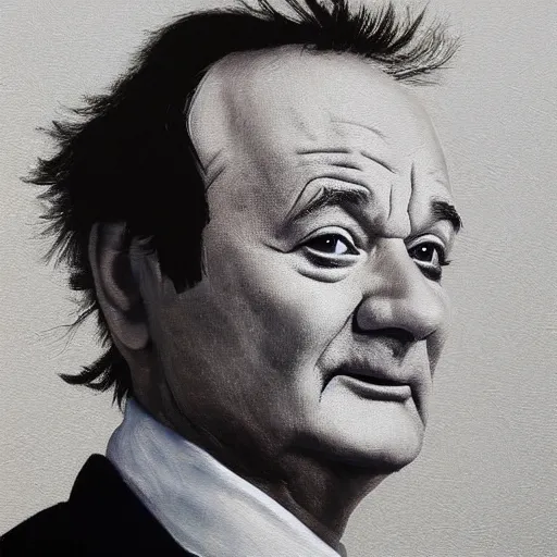 Image similar to close up portrait of bill murray painted by igor sid