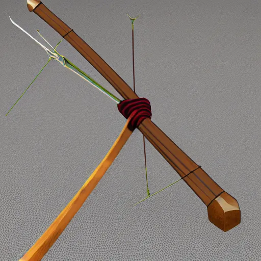 Prompt: 3 d rendering of a medieval long bow, short bow, compound bow, dungeons and dragons, realistic